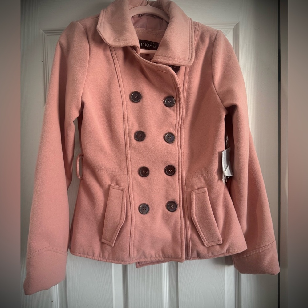 Rue21 NWT Blush Double-Breasted Pea Coat
